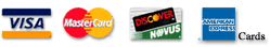 Visa, Mastercard, American Express, Discover