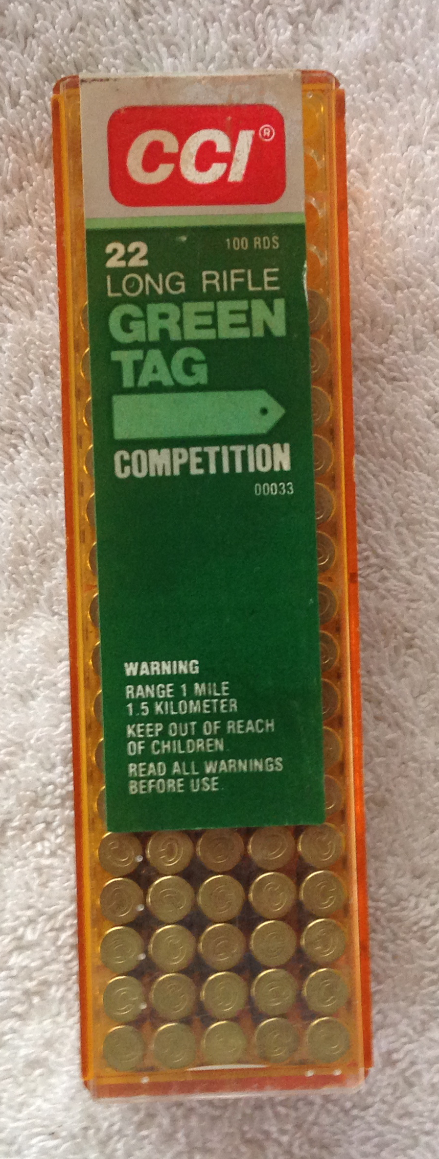 CCI Ammunition CCI 22 LONG RIFLE GREEN TAG COMPETITION AMMUNITION AMMO