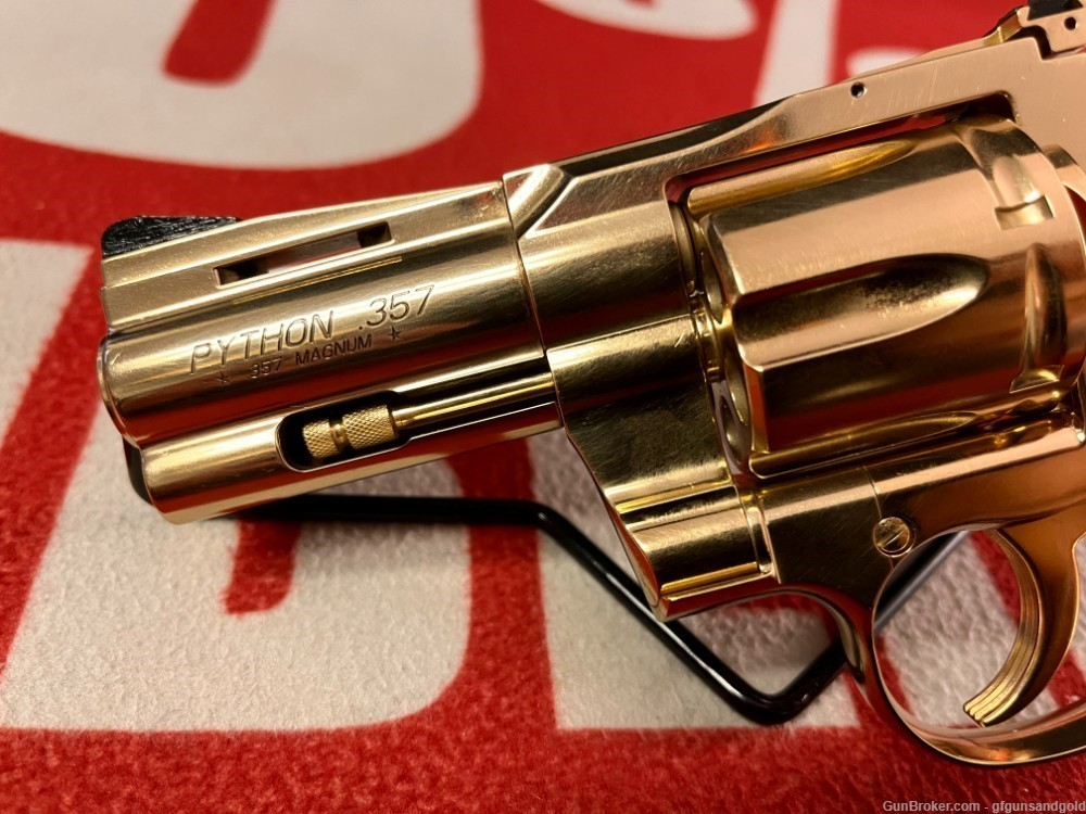 New custom colt python 3 inch 357 mag 24kt gold plated 357 magnum