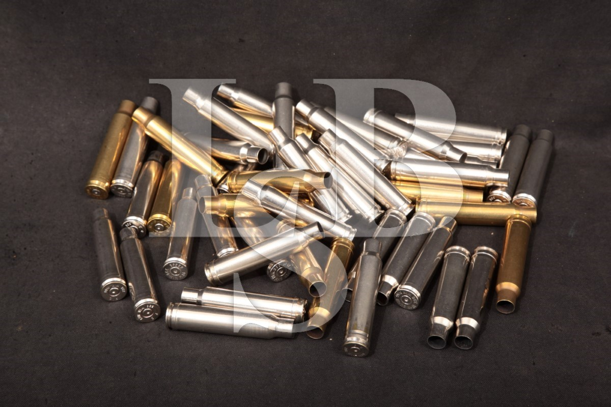 50x .338 Win. Mag. Fed. & Rem. Fired Brass & Nickel Cases .338 Winchester Magnum Brass Cases