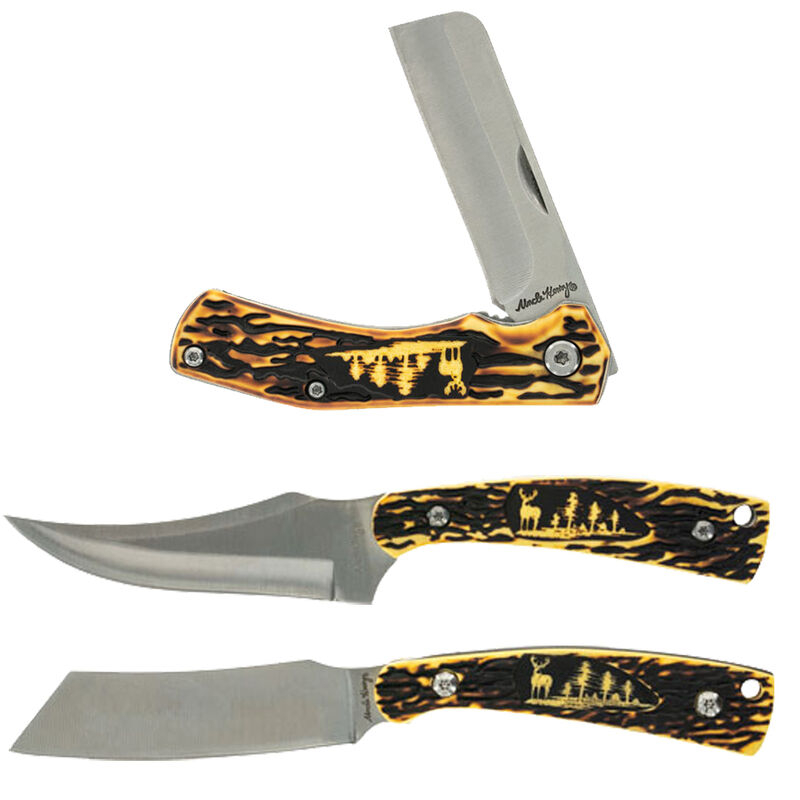SCHRADE UH 3 Piece Hunting Knife Set Game Processing Stainless Steel Blades Bone Handles NEW