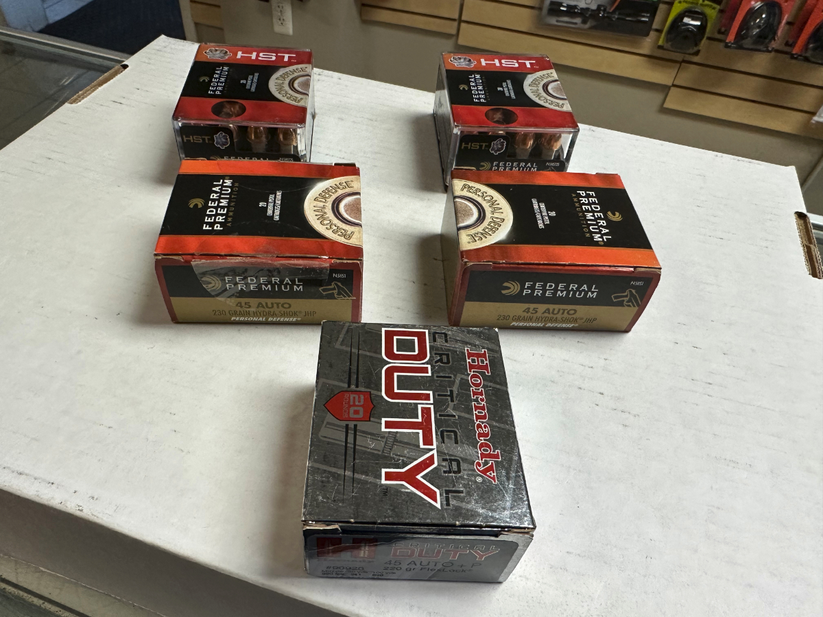 100 ROUNDS Federal PD 45 AUTO Hydra-Shok Jacketed Hollow Point/HORNADAY ...